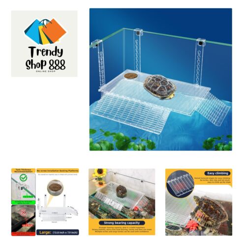Screwless Installation Turtle Basking Platform Hanging Turtle Ramp for Turtle...