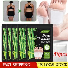 50Pcs Detox Foot Pads Ginger Extract Toxin Removal Anti-Swelling Weight Patches