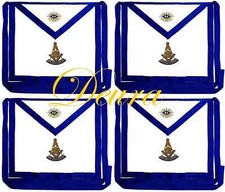 4 Lot Past Master Apron Cotton Cloth EMBROIDERED Blue Lodge Fraternity DMA-1100