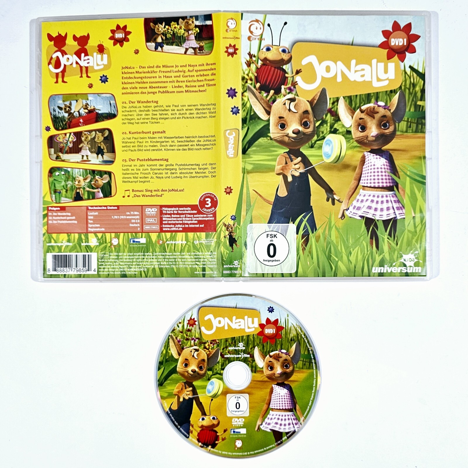 DVD children animation JONALU #1 German. Animated Songs Rhymes Dances Join