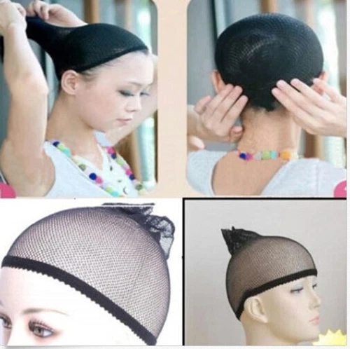OSEMY Perückenkappen schwarz Caps Mesh elastisch Haar 3 Stück schwarz Mesh Perig Cap Netz - Bild 5 von 5