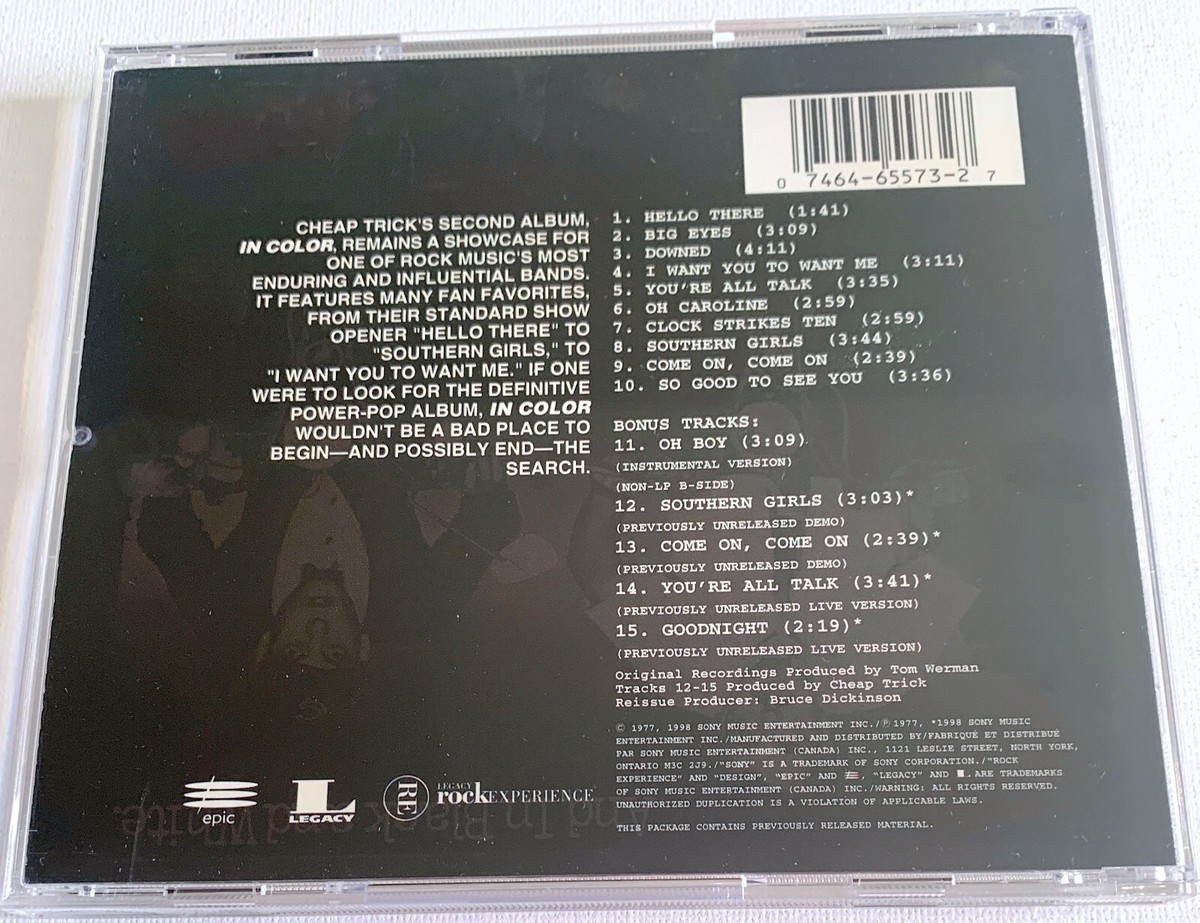 In Color [Remaster] by Cheap Trick (CD, Sep-1998, Legacy) for sale
