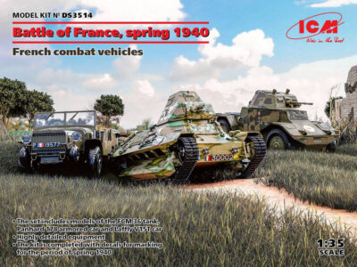 ICM 1/35 Battle of France, Spring 1940: Panhard 178 AMD-35, FCM 36, Laffly V15T