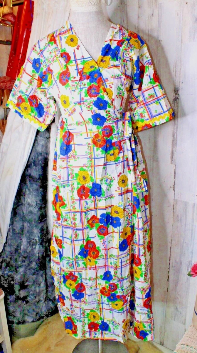 Sears Vintage Floral Long Maxi Wrap Colorful One Size S M