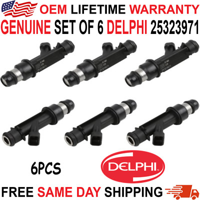 x6 DELPHI Fuel Injectors for 2002, 2003, 2004, 2005 Buick Rendezvous 3.4L V6