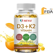 MENXI 10/60/120 Capsules Vitamin D3 + K2 (MK-7) 250mcg For Immune & Bone Health