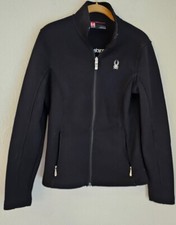 Spyder Jacket Women Core Sweater M Black Windbreaker Fleece Lined Outdoor