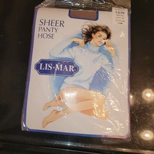 LIS MAR Vtg 80s Nylon Pantyhose Taupe Sheer One Size 5'-5'8" 100-160 lbs New