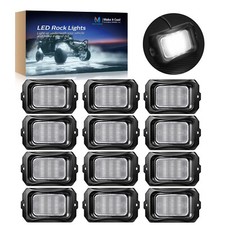 PURE White LED Rock Lights 12 Pcs Underbody Glowing Led Lights For Truck UTV ATV
