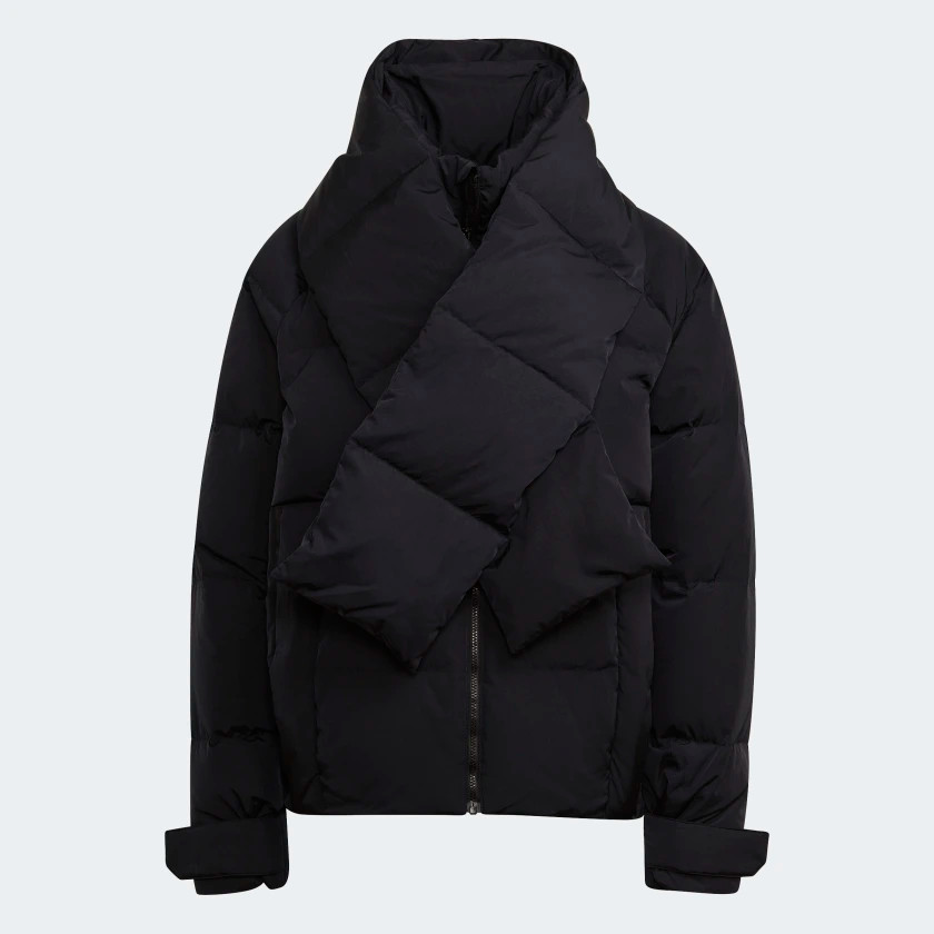 Женский гламурный пуховик-фугу Adidas, черный