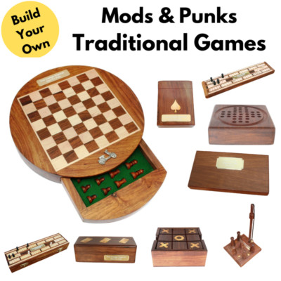 Mods & Punks traditionelle Holzspiele mit kostenloser Gravur
