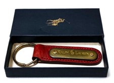 Ralph Lauren logo leather key ring with box 38386