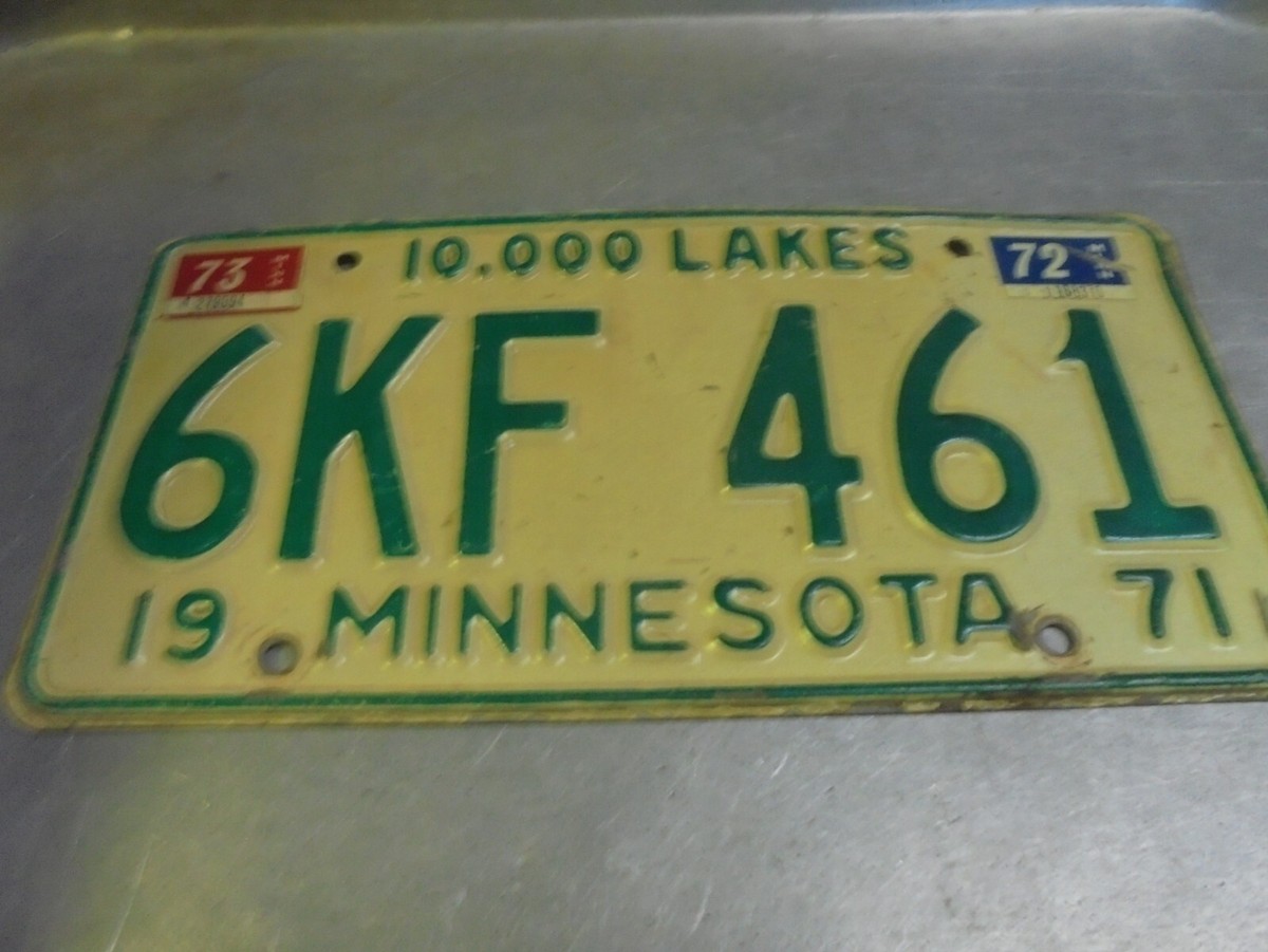 Vintage 1971 Minnesota License Plate Minn. MN 6KF 461 | eBay