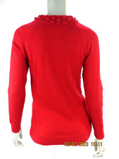 ANN TAYLOR LOFT OUTLET SZ XS Cotton/Acrylic Red Bumps Neckline Pullover Sweater
