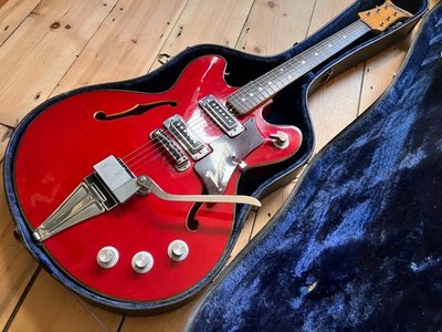 Vintage 1960s Teisco Vegas 66 Semi Acoustic Electric Guitar Japan Super Cool!