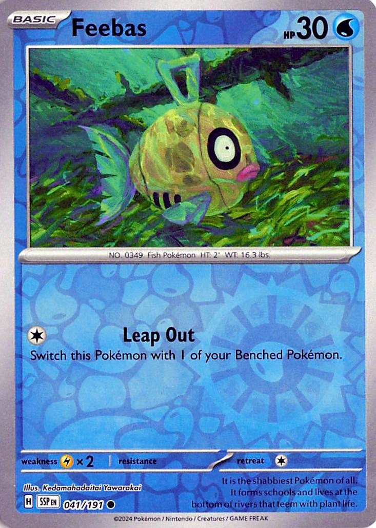 Feebas 041/191 Common Surging Sparks Pokemon Reverse Holo Near Mint