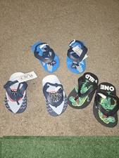 Lot Of 3 Pairs Childrens Place Toddler Boys 4-5 Strap Flip Flops Sandals NEW