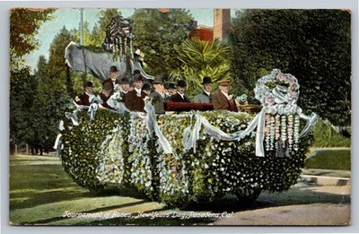 1909 Tournament of Roses Parade Pasadena CA Floral Float Vintage Postcard