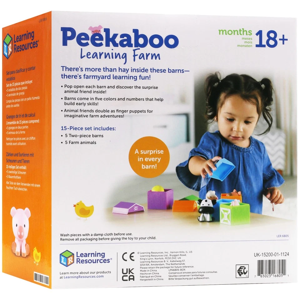 Learning Resources Peekaboo Learning Farm Educational Toy Ages 18 Months plus - Image 3 of 4