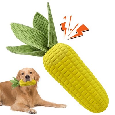 Dog Toys for Aggressive Chewers, Indestructible Tough Squeaky Corn Chew Toy f...
