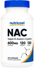 NEW Nutricost N-Acetyl L-Cysteine (NAC) 600mg, 120 Vegan Capsules - Non-GMO