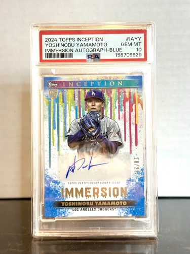 2024 Topps Inception Immersion Auto #IAYY Yoshinobu Yamamoto Blue /25 RC PSA 10