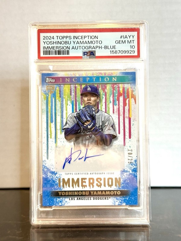 2024 Topps Inception Immersion Auto #IAYY Yoshinobu Yamamoto Blue /25 RC PSA 10