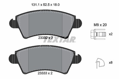 TEXTAR Bremsbelagsatz Scheibenbremse Q+ 2333201 für PEUGEOT XSARA CITROËN 206 2A