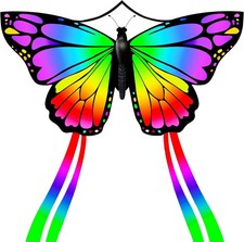 JEKOSEN Butterfly Huge Kite for Kids and Adults Easy to Fly 55", Rainbow