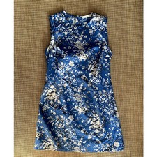 Doen Adele Cotton Sleeveless Floral Mini Dress Jardins De La Fontaine Blue