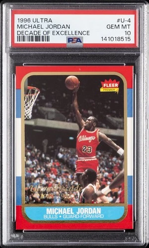 1996 FLEER ULTRA DECADE OF EXCELLENCE #U-4 MICHAEL JORDAN PSA 10