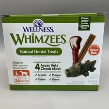 Wellness Value Box Dog Dental Treats, Natural Chews, Large Size, (24 Count)