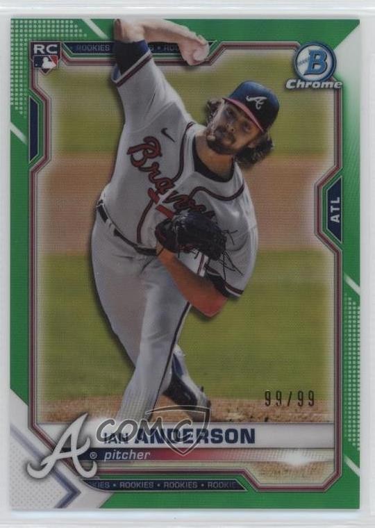 2021 Bowman Chrome Green Refractor 99/99 Ian Anderson #76 11yw