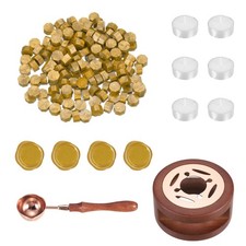 Wax Seal Kit, 150 Wax Beads, Candles, Gold