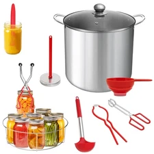 21.5 Qt Stainless Steel Canning Pot with Rack and Lid, Water Bath Canner with...