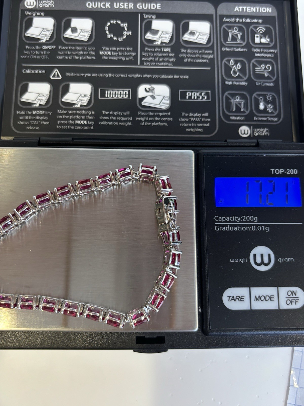 Sterling Silver 925 Lab Created Pink Ruby Tennis … - image 11