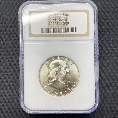 1962 D Franklin Half Dollar MS65 (W) White NGC