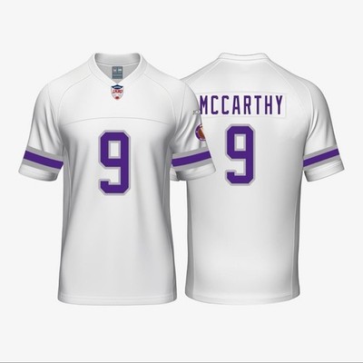 NEW Custom Youth Football Jersey Minnesota 9 McCarthy Stitched T-Shirt L
