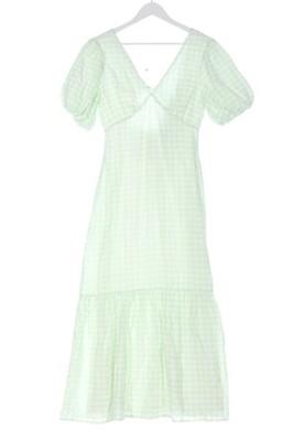 WAREHOUSE Cocktailkleid Damen Kleid Gr. DE 38 grün-weiß Casual-Look