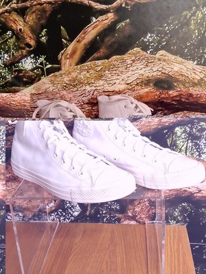 Converse Chuck Taylor All Star Hi Weiß Leder Sneaker UK 11 EU 45 High Top