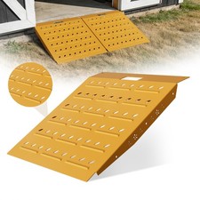 29" x 24" Shed Ramp - Yellow Loading Ramp for Riding Mower 900 LB Capacity Alloy