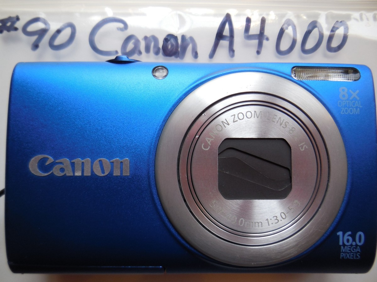 Canon PowerShot A4000 IS 16MP 8x -Blue (2 New batteries/Charger