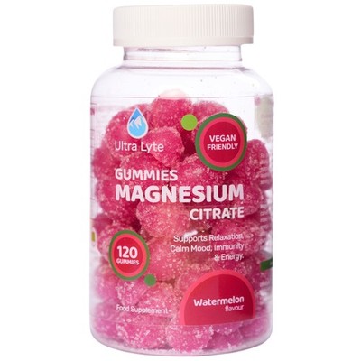 Ultra Lyte Magnesium Gummies Wassermelone - 120 Stück hochwirksam, vegan