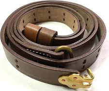 US M1 Garand WWI M1907 Military Style Leather Sling 1" Inch Width- Leather & ...