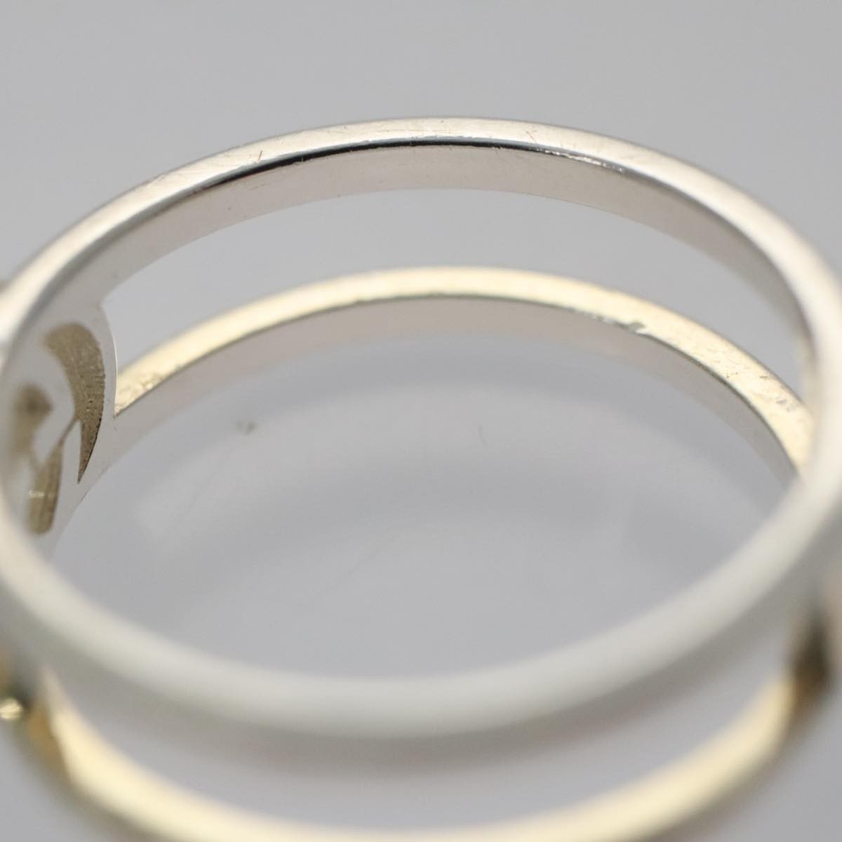 GUCCI Interlocking Ring metal Silver Auth am7444 - image 10