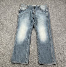 Wrangler Jeans Mens 36x30 Blue Retro Slim Fit Straight Cowboy Boot Western Denim