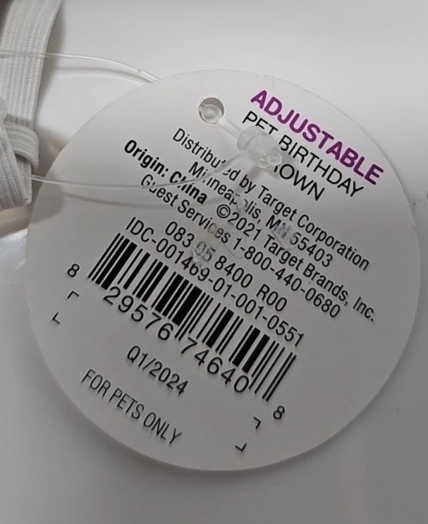 Boots & Barkley Adjustable Pet Birthday Crown NEW w/Tags