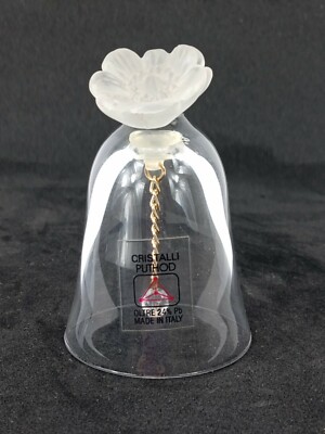 Bleikristall Glocke mit Blumen Dekoration von CRISTALLI PUTHOD Made in Italy