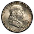 1963 50c Franklin Silver Half Dollar - BU - Colorful Speckled Toning - SKU-Z2714