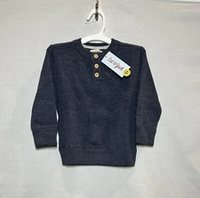 Toddler Boys' Adaptive Knit Henley Pullover Sweater - Cat & Jack Navy Heather 3T